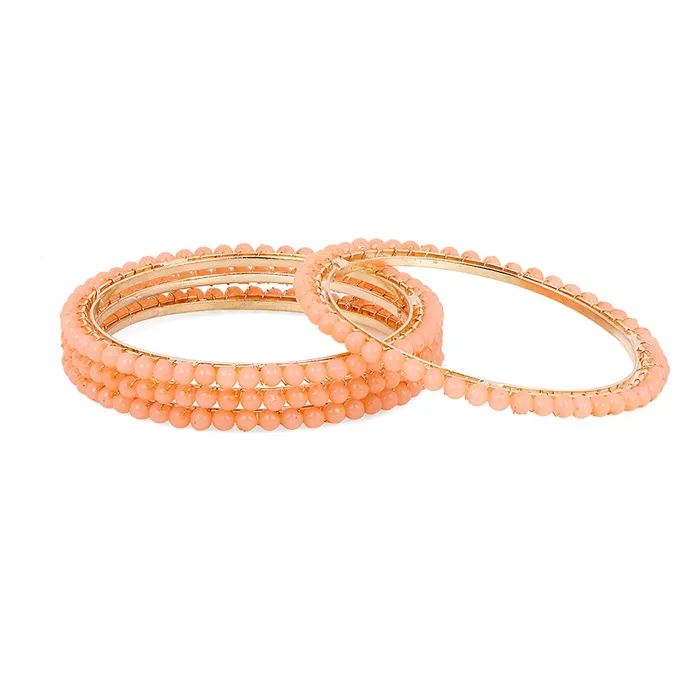Earrings Yellow Chimes Yellow Chimes Classic Design Handcrafted Beads Studded Gold Plated 4 Pcs Peach Beaded Bangles Set For Women Girls 24 28 Earrings Yellow Chimes Yellow Chimes Classic Design Handcrafted Beads Studded Gold Plated 4 Pcs Peach Beaded Bangles Set For Women Girls 24 28
