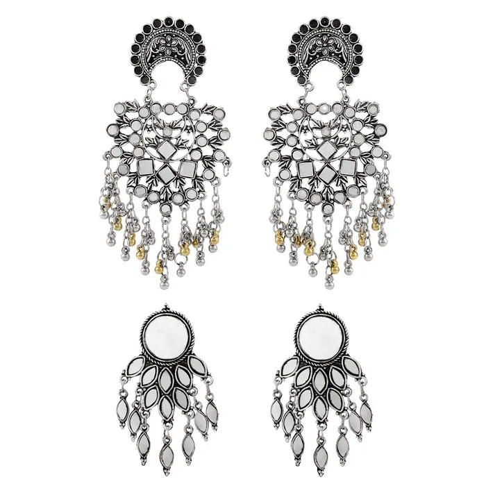 Earrings Yellow Chimes Yellow Chimes Combo of 2 pairs Ethnic German Silver Oxidised Mirror Design Silver Beads Dangler Chandbali Earrings for Women And Girls medium YCTJER50OXDMIRCSL Earrings Yellow Chimes Yellow Chimes Combo of 2 pairs Ethnic German Silver Oxidised Mirror Design Silver Beads Dangler Chandbali Earrings for Women And Girls medium YCTJER50OXDMIRCSL