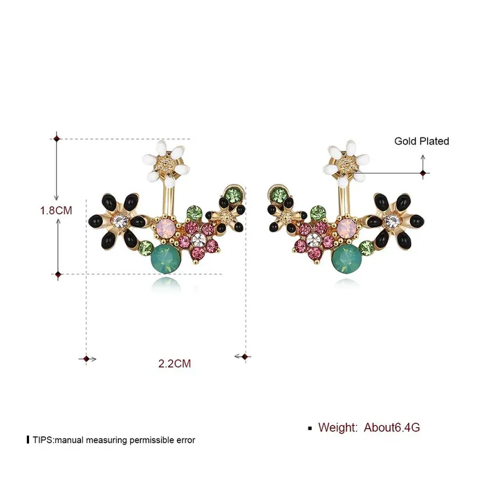 Earrings Yellow Chimes Yellow Chimes Crystal Stylish Fancy Party Wear Stud Earrings for Women Girls