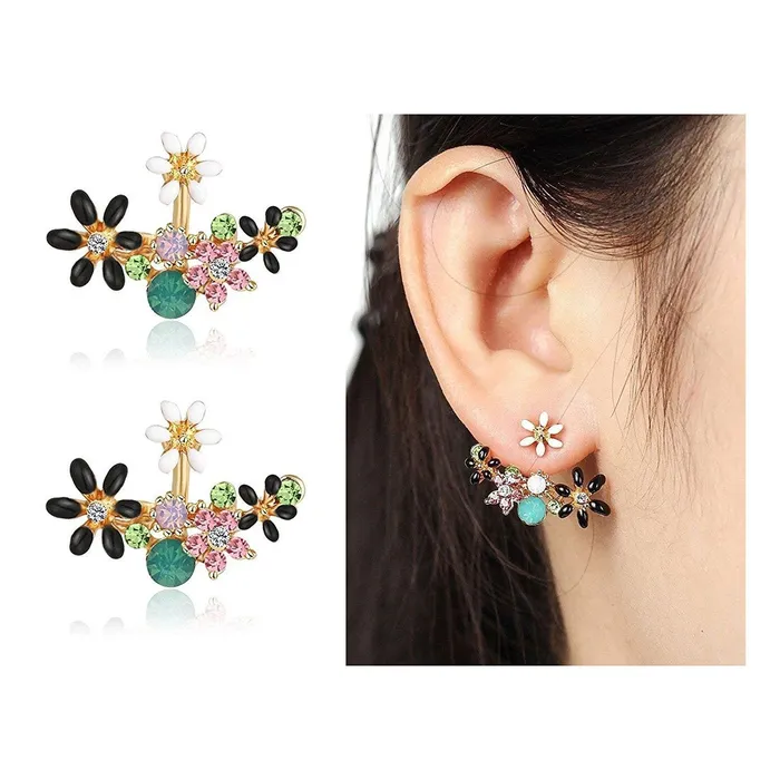 Earrings Yellow Chimes Yellow Chimes Crystal Stylish Fancy Party Wear Stud Earrings for Women Girls