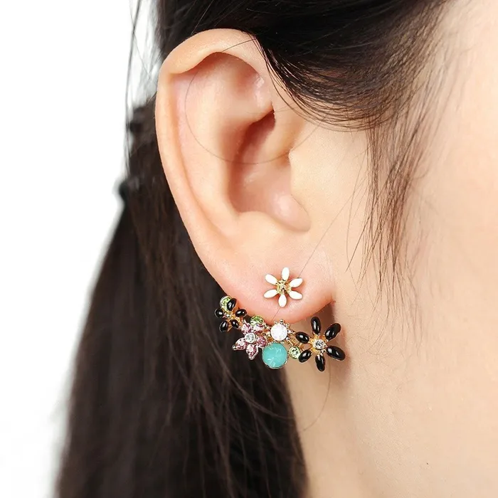 Earrings Yellow Chimes Yellow Chimes Crystal Stylish Fancy Party Wear Stud Earrings for Women Girls