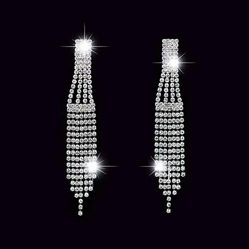 Earrings Yellow Chimes Yellow Chimes Crystals from Swarovski MultiChains Crystal Danglers Earrings for Women and Girls