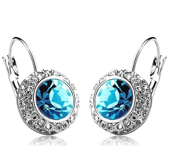 Earrings Yellow Chimes Yellow Chimes Designer Blue Austrian Cyrstal Clipon Earrings For Women Girls