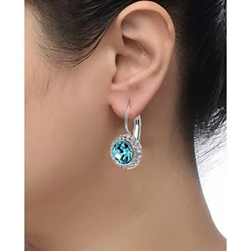 Earrings Yellow Chimes Yellow Chimes Designer Blue Austrian Cyrstal Clipon Earrings For Women Girls