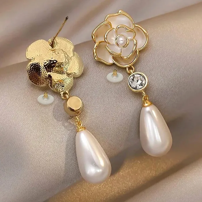 Earrings Yellow Chimes Yellow Chimes Earrings for Women 2 Pair Combo of Floral Designed Crystal Drop Earrings Birthday Gift for Girls and Women Anniversary Gift for Wife
