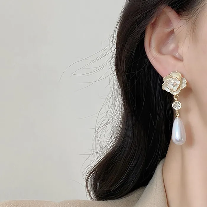 Earrings Yellow Chimes Yellow Chimes Earrings for Women 2 Pair Combo of Floral Designed Crystal Drop Earrings Birthday Gift for Girls and Women Anniversary Gift for Wife
