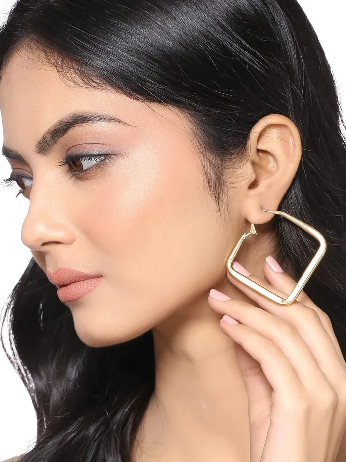 Earrings Yellow Chimes Yellow Chimes Earrings for Women and Girls Fashion Golden Hoop Earrings Combo of 2 Pairs Geometric Hoops Earrings Birthday Gift for Girls Women Anniversary Gift for Wife