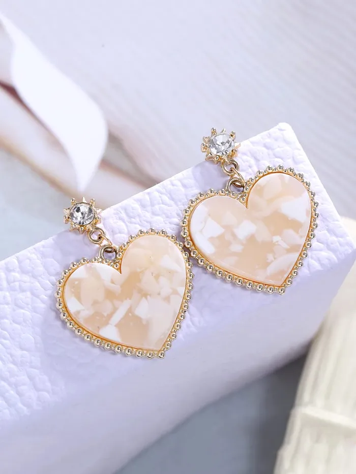 Earrings Yellow Chimes Yellow Chimes Earrings for Women and Girls Golden Drop Earrings for Women Valentine Special Gold Plated Love Heart Drop Earrings Birthday Gift for girls and women Anniversary Gift for Wife