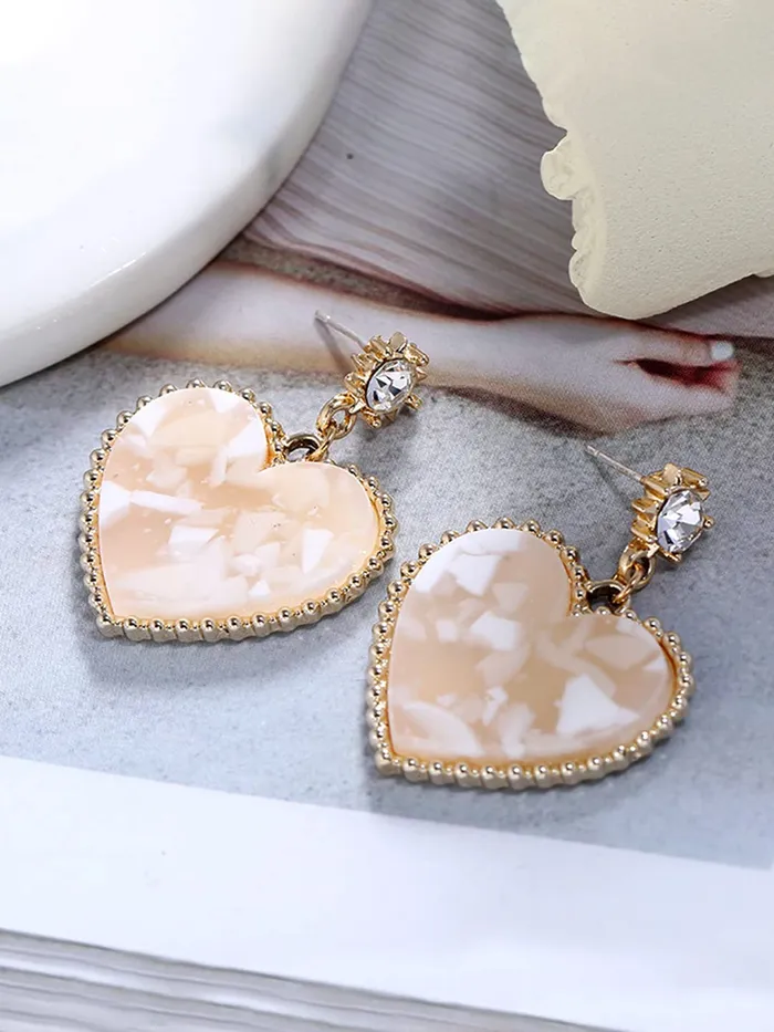 Earrings Yellow Chimes Yellow Chimes Earrings for Women and Girls Golden Drop Earrings for Women Valentine Special Gold Plated Love Heart Drop Earrings Birthday Gift for girls and women Anniversary Gift for Wife