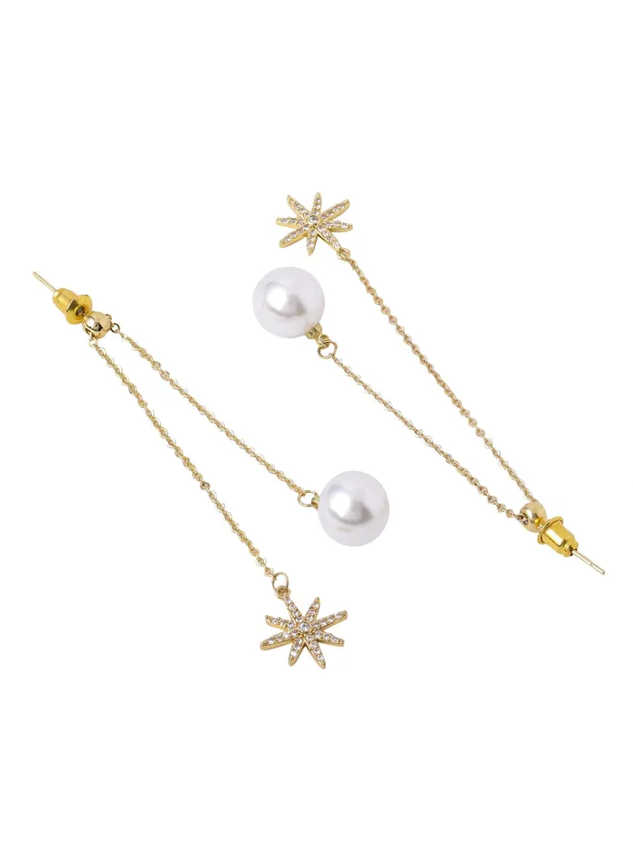Earrings Yellow Chimes Yellow Chimes Earrings for Women and Girls Pearl Dangler Gold Toned Pearl Drop Designed Long Danglers Earrings Birthday Gift for girls and women Anniversary Gift for Wife