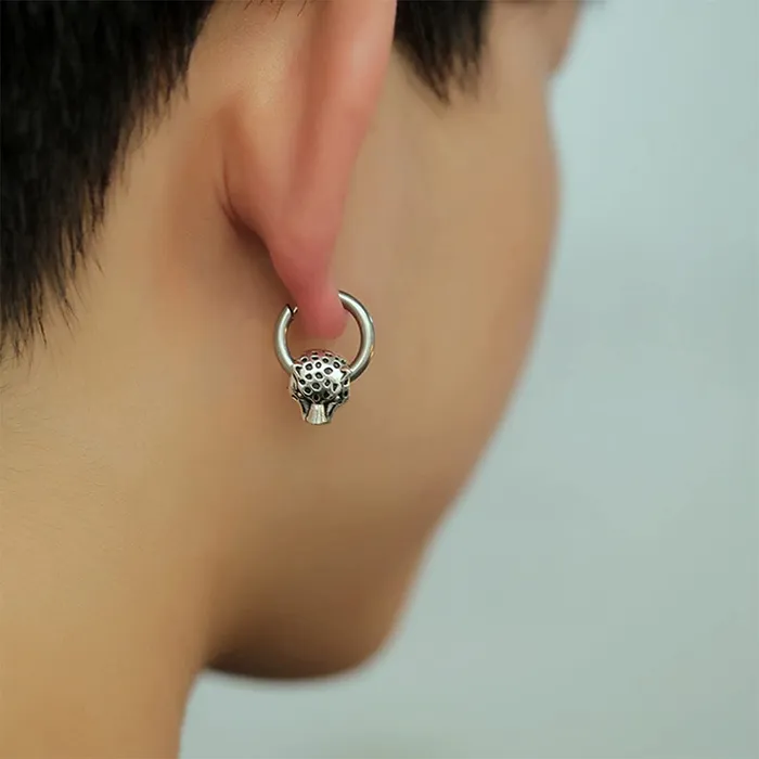 Earrings Yellow Chimes Yellow Chimes Elegant Latest Fashion Stainless Steel Leopard Head Design Silver Hoops Earrings for Men and Women Medium YCFJER421HEADSL