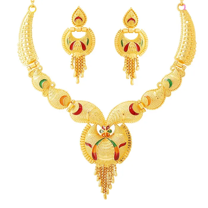 Earrings Yellow Chimes Yellow Chimes Ethnic One Gram Gold Designer Antique Golden Traditional Choker Necklace with Earrings Jewellery Set for Women Girls Earrings Yellow Chimes Yellow Chimes Ethnic One Gram Gold Designer Antique Golden Traditional Choker Necklace with Earrings Jewellery Set for Women Girls