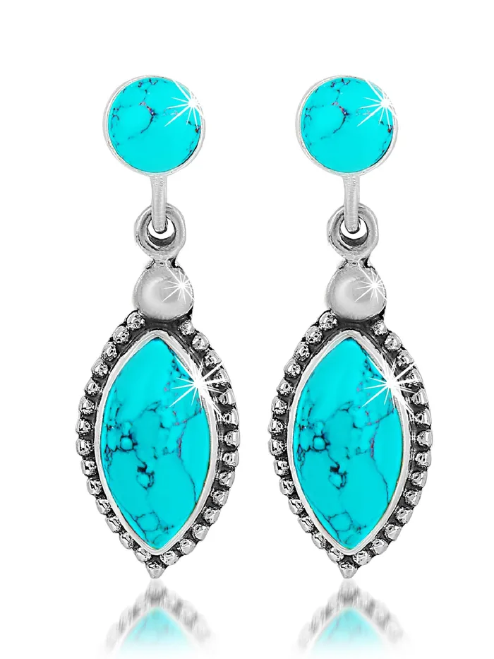 Earrings Yellow Chimes Yellow Chimes Gemstone Turquoise 925 Sterling Silver Hallmark and Certified Purity Drop Earrings for Women and Girls Earrings Yellow Chimes Yellow Chimes Gemstone Turquoise 925 Sterling Silver Hallmark and Certified Purity Drop Earrings for Women and Girls