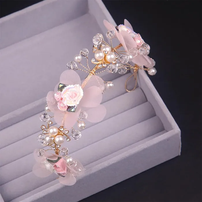 Earrings Yellow Chimes Yellow Chimes Hair Vines for Girls Bridal Tiaras Floral Headband Wedding Tiara Hair Accessories Wedding Jewellery for Girls and Women