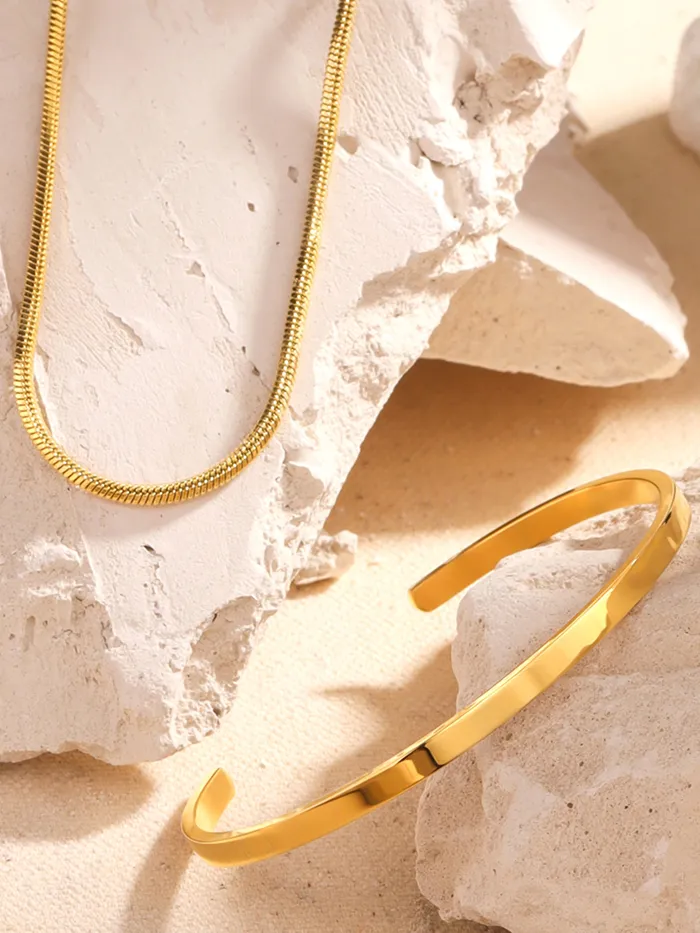 Earrings Yellow Chimes Yellow Chimes Kada Bracelets for Men 2 Pcs Fashion Gold Stainless Steel Hand Accessories