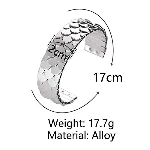 Earrings Yellow Chimes Yellow Chimes Latest Collection Fish Scale Design Silver Plated Cuff Bracelet for Women and Girls