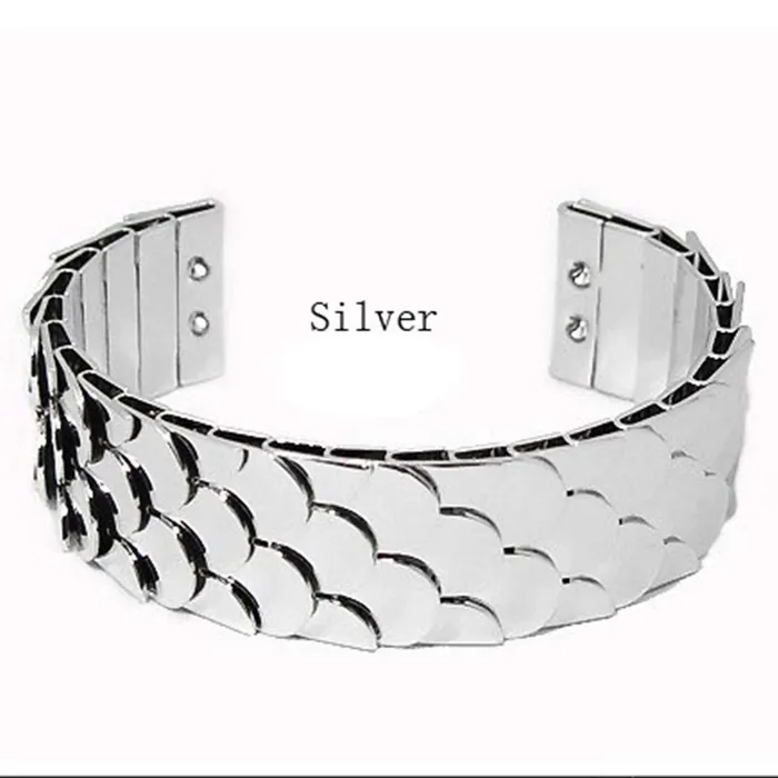 Earrings Yellow Chimes Yellow Chimes Latest Collection Fish Scale Design Silver Plated Cuff Bracelet for Women and Girls