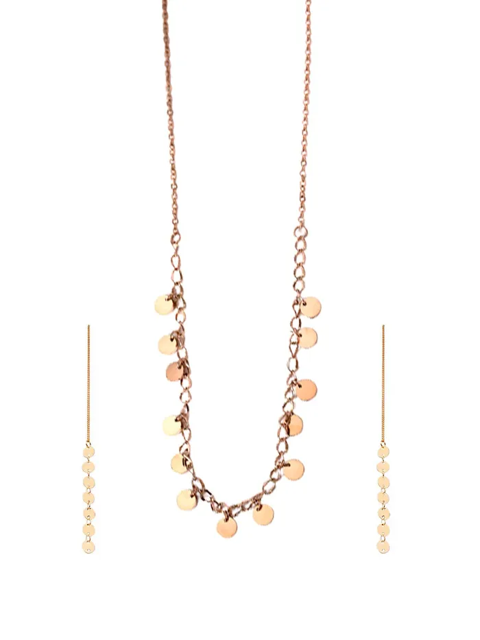 Earrings Yellow Chimes Yellow Chimes Necklace Set for Women Rose Gold Necklace Set Stainless Steel Coin Chain Necklace With Threader Earrings for Women and Girls Earrings Yellow Chimes Yellow Chimes Necklace Set for Women Rose Gold Necklace Set Stainless Steel Coin Chain Necklace With Threader Earrings for Women and Girls
