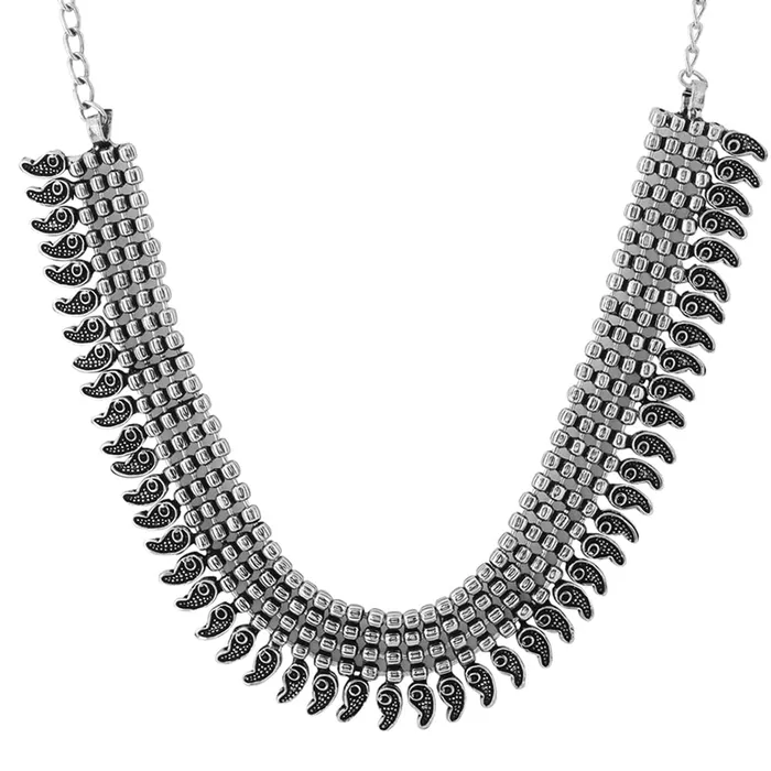 Earrings Yellow Chimes Yellow Chimes Necklaces for Women Adjustable Silver Oxidised Beads Studded Choker Necklace for Women and Girls NK 4 Earrings Yellow Chimes Yellow Chimes Necklaces for Women Adjustable Silver Oxidised Beads Studded Choker Necklace for Women and Girls NK 4