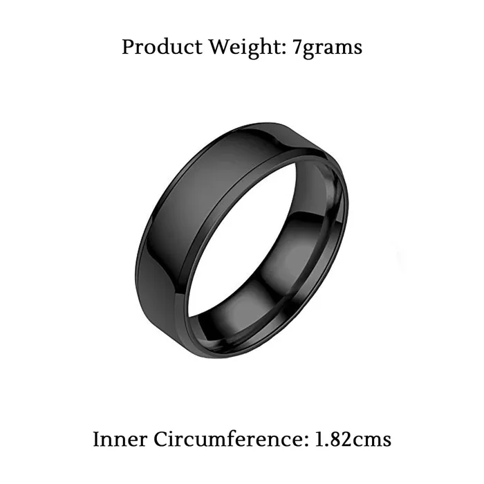 Earrings Yellow Chimes Yellow Chimes Rings for Women Stainless Steel Black Band Style Ring for Women and GirlsSize US 6