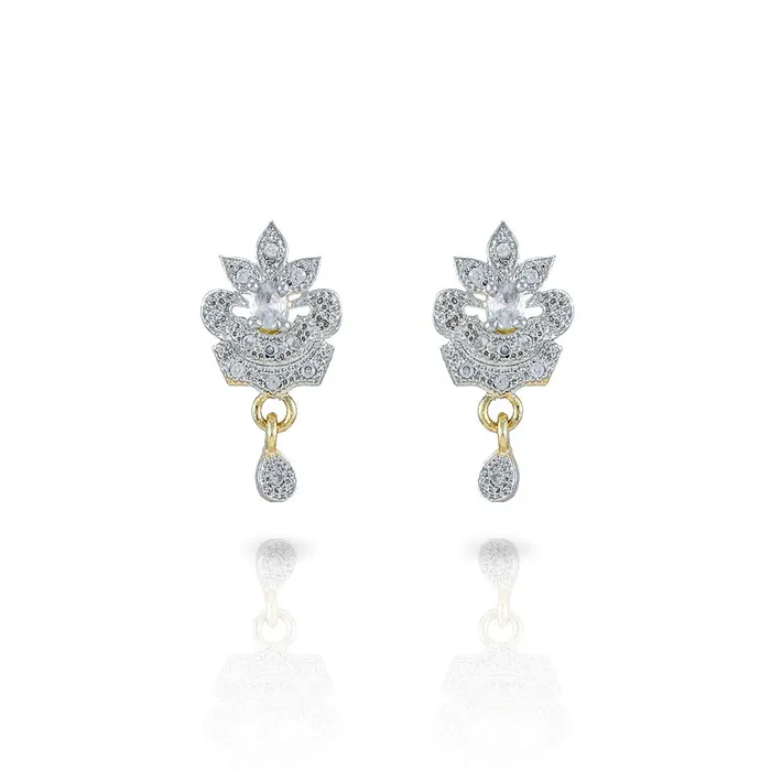 Earrings Yellow Chimes Yellow Chimes Sparkling ADAmerican Diamond Studded Ethnic Traditional Black Beads Golden Peacock Mangalsutra Pendant Set with Earrings for Women