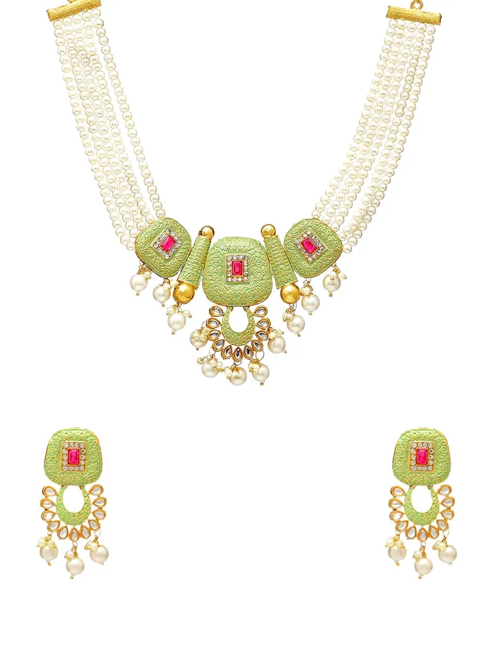 Earrings Yellow Chimes Yellow Chimes Traditional Jewellery Set for Women Ethnic Multilayer Green Necklace Set Meenakari Worked Kundan Jewellery Set for Women and Girls Earrings Yellow Chimes Yellow Chimes Traditional Jewellery Set for Women Ethnic Multilayer Green Necklace Set Meenakari Worked Kundan Jewellery Set for Women and Girls