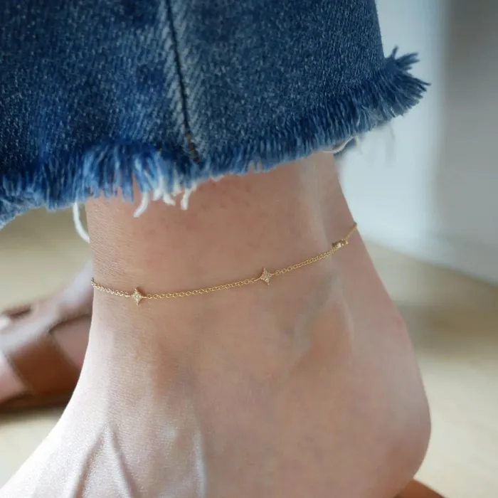 ef collection Earrings Multi Diamond Sparkle Anklet