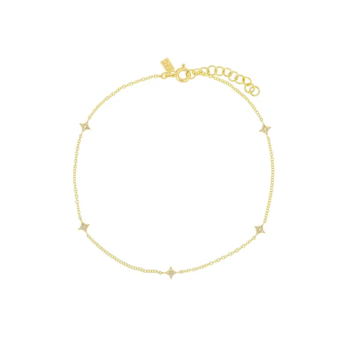 ef collection Earrings Multi Diamond Sparkle Anklet