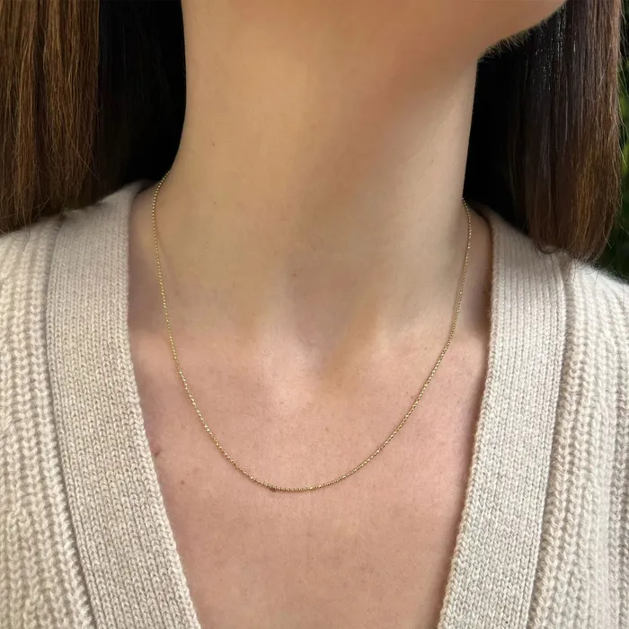 ef collection Necklaces Gold Faceted Ball Chain ef collection Necklaces Gold Faceted Ball Chain