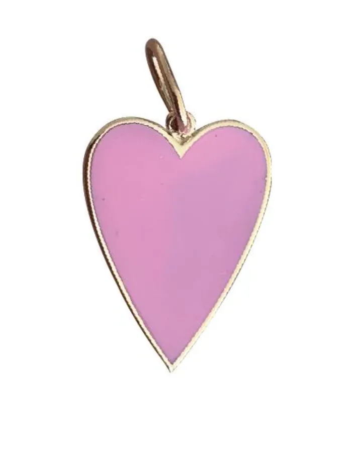 Enamel Modern Heart Charm Alev Charm Necklaces
