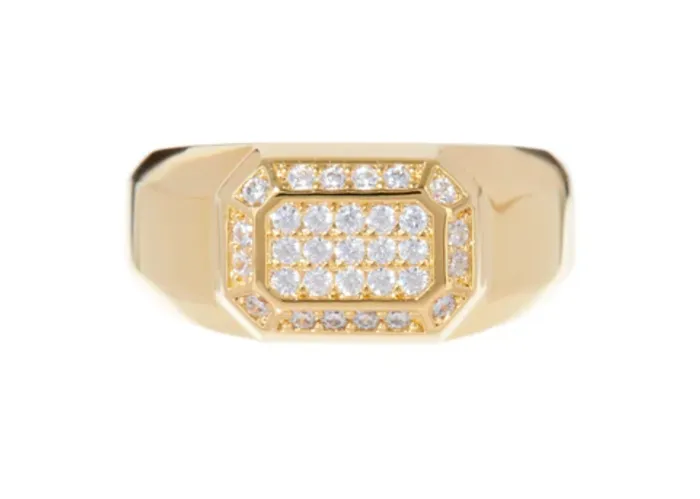 Faceted Diamond Signet Ring LUV AJ Rings