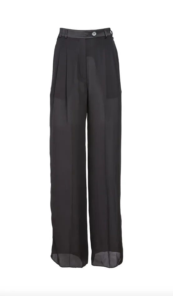 Fleur du Mal Earrings SILK GEORGETTE WIDE LEG PANT