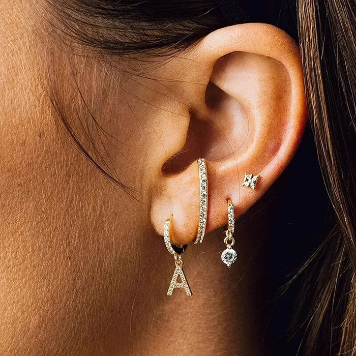 Get Signatured Earrings Dainty Initial Hoop Earrings