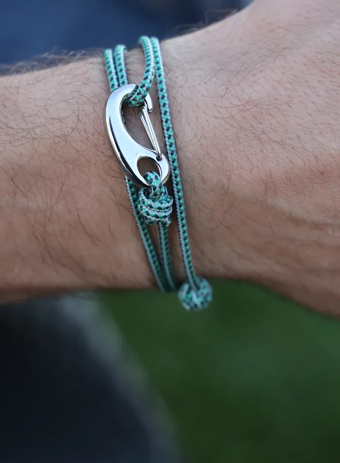 Green Gray Tactical Cord Bracelet for Men Silver Clasp 29S We Are All Smith Bracelets
