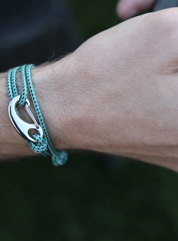 Green Gray Tactical Cord Bracelet for Men Silver Clasp 29S We Are All Smith Bracelets