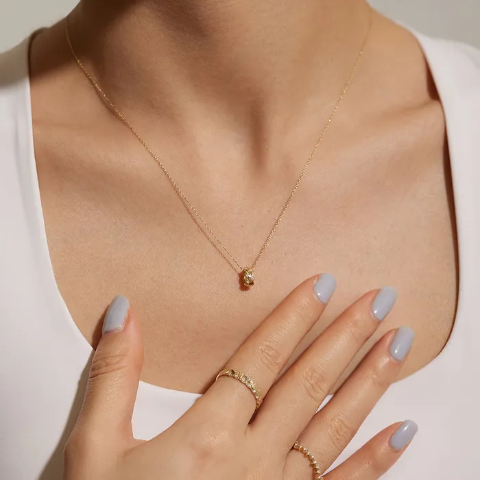 HAZEL LabGrown Diamond Ring Necklace AURELIE GI Necklaces