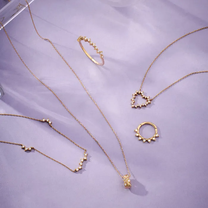HAZEL LabGrown Diamond Ring Necklace AURELIE GI Necklaces