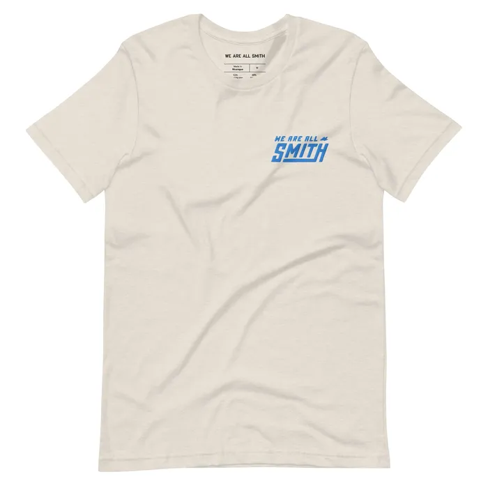 Heather Dust Blue WAAS logo Unisex tshirt WE ARE ALL SMITH Mens Jewelry Clothing Rings