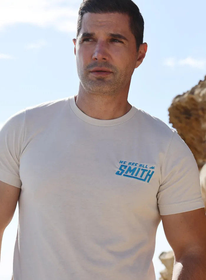 Heather Dust Blue WAAS logo Unisex tshirt WE ARE ALL SMITH Mens Jewelry Clothing Rings
