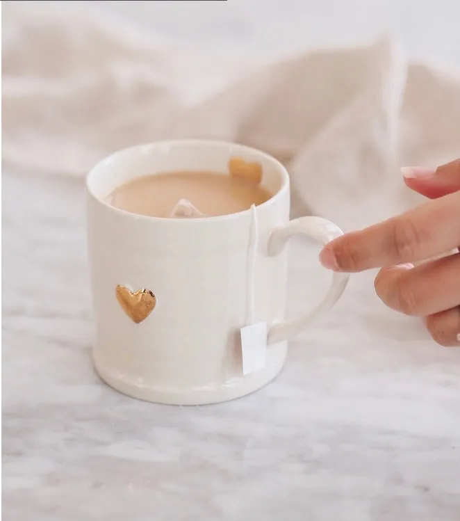 Indaba Earrings Sweetheart Mug Gold by Indaba