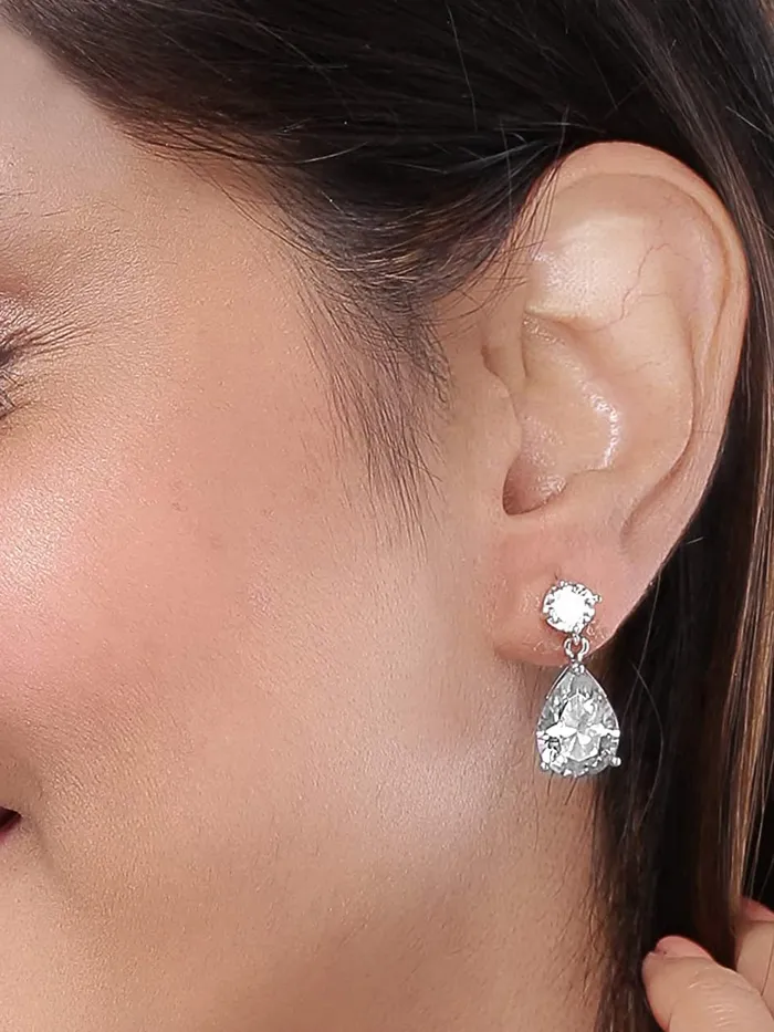 Kairangi Kairangi Earrings for Women and Girls Multicolor Stone Crystal Silver Tone Drops Oval Shaped Birthday Gift for Girls and Women Anniversary Gift for Wife Crystal Drop Necklaces