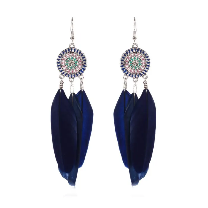 Kairangi Long Earrings for Women Blue Feather Long Tassel Earring for Women and Girls Yellow Chimes Earrings Kairangi Long Earrings for Women Blue Feather Long Tassel Earring for Women and Girls Yellow Chimes Earrings