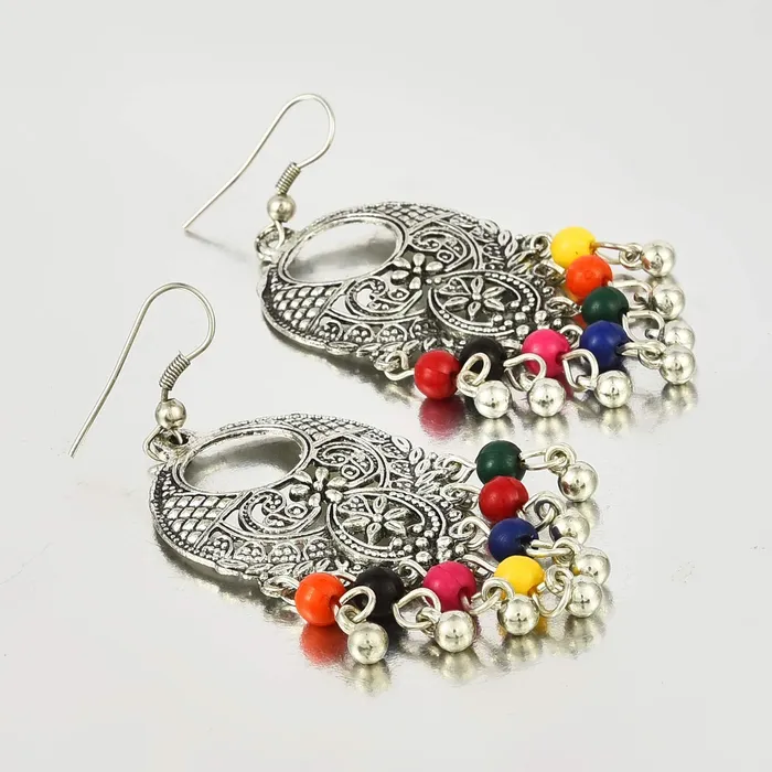 Kairangi Oxidised Earrings for Women Oxidized Silver Combo of 2 Pairs Chandbali Traditional Jhumka Earrings for Women and Girls Kairangi Necklaces