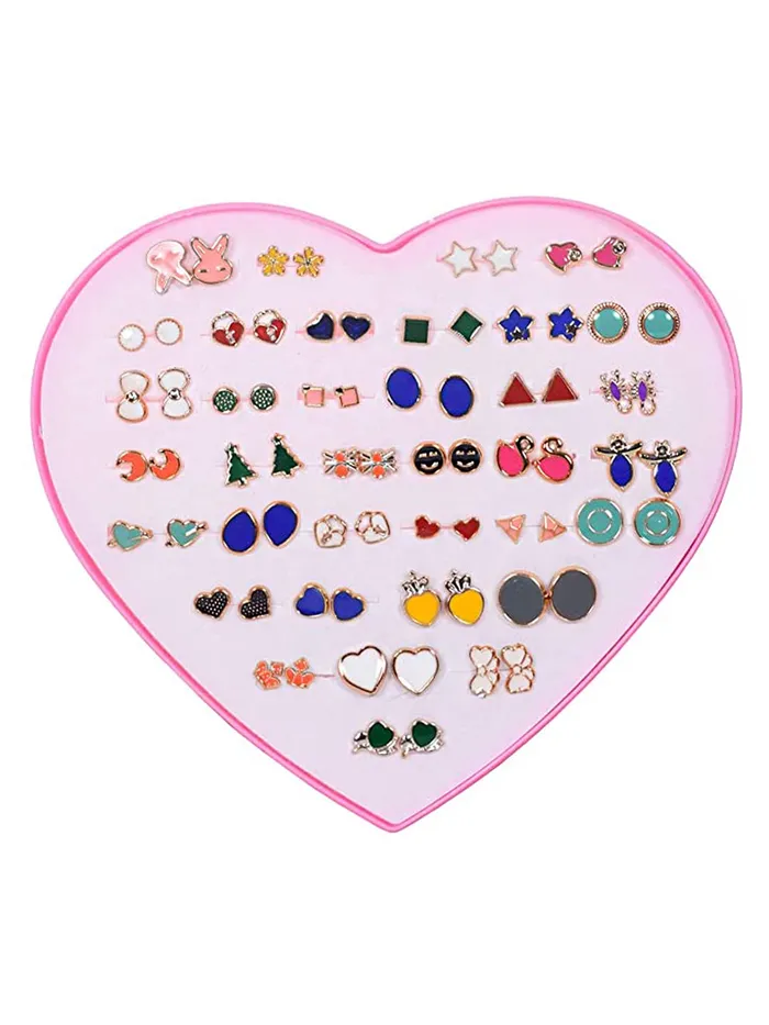 Kairangi Stud Earrings for Women Combo of 36 Pairs Crystal Pearl Multicolour Gold Plated Studs Earrings Set for Women and Girls Kairangi Necklaces