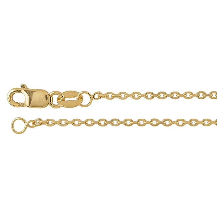 Kamoka Pearl 14K Yellow Gold 13mm Beveled Oval Cable Chain Necklaces