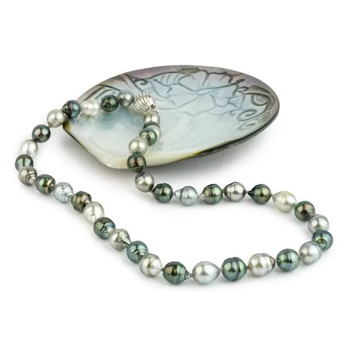 Kamoka Pearl Earrings Sea Sky Circled 9102mm Tahitian Pearl Strand