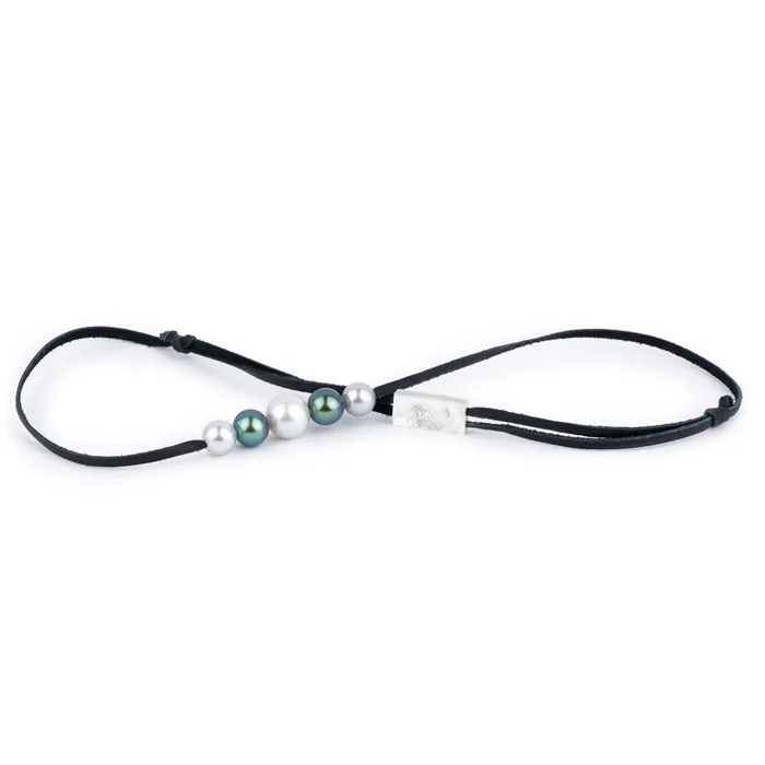 Kamoka Pearl Quintuple BlueGreen 9212mm Mana Pearl Necklace Necklaces