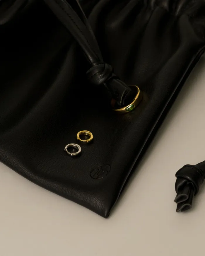 Kuro Soft Leather Pouch MYJN Earrings