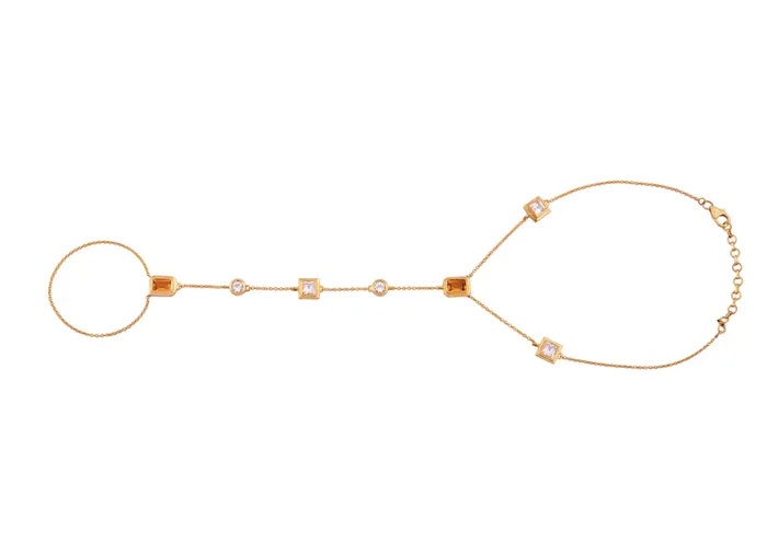 la muse Necklaces SURYA CITRINE TOPAZ HAND CHAIN