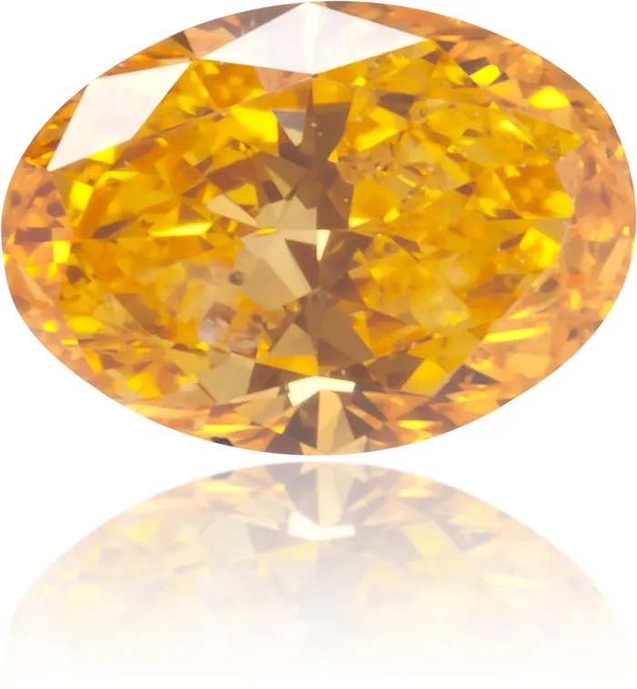 Langerman Diamonds Earrings Natural Orange Diamond Oval 027 ct Polished